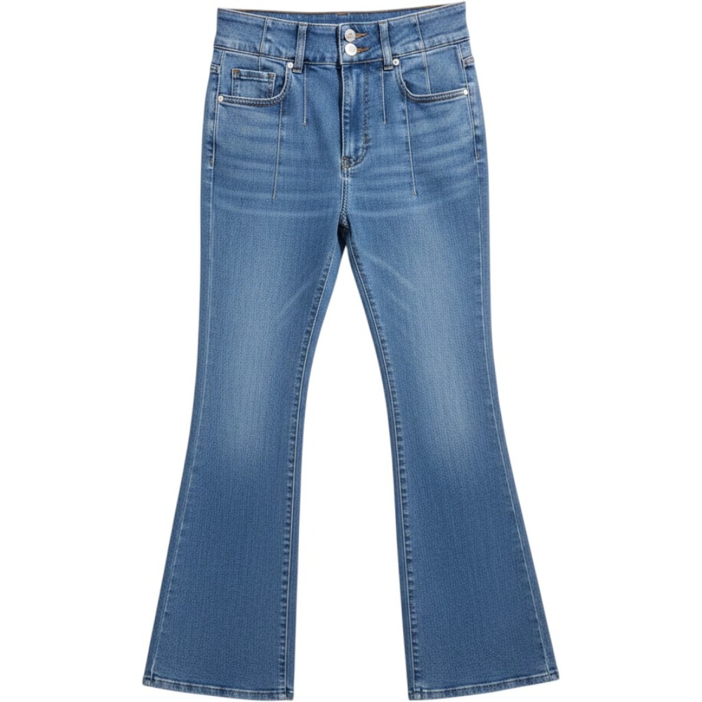 We The Free Flare Jeans Women 27 Blue High Rise Seamed Denim Boho Casual Stretch